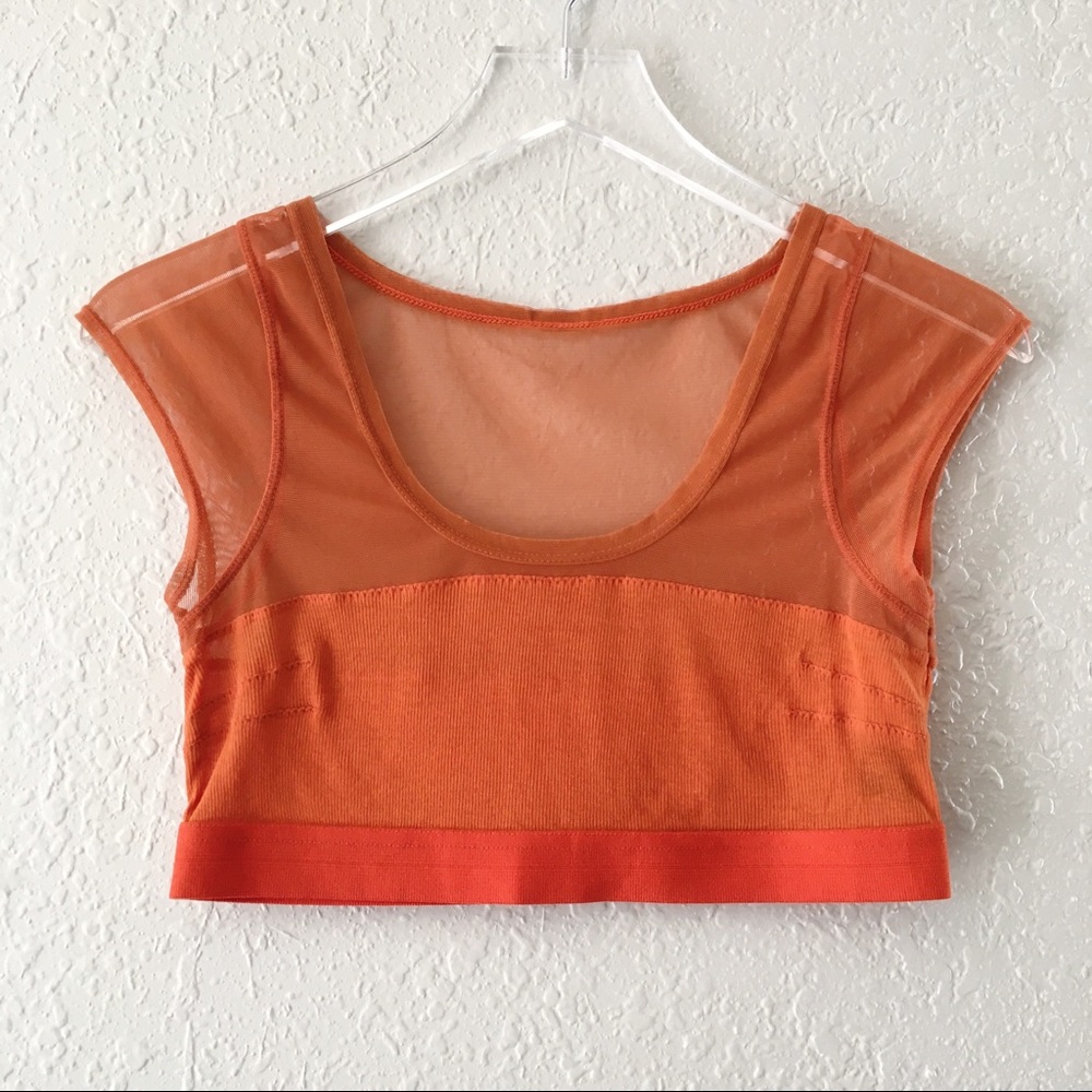 VPL Rib Cropper Dark Orange Top M